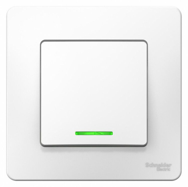 Выключатель одноклавишный / 1 клавишный с подсветкой, 10А,Белый BLANCA ...