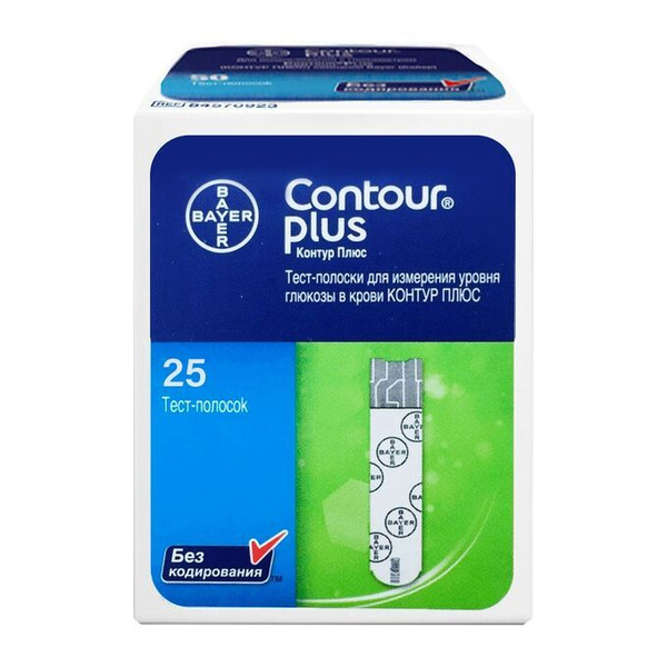 Тест-полоски Контур Плюс (Contour Plus) №25 - купить с доставкой по ...
