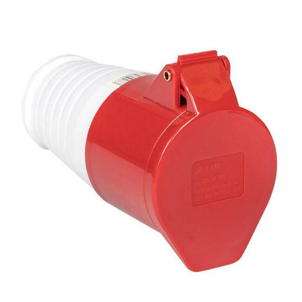 Розетка кабельная 32А 380В 3P+РЕ+N IP44 (225) EKF ps-225-32-380 ...