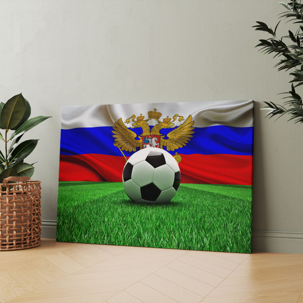 Картина на холсте (россия футбол эмблема сборной по союз флаг) 30x40 см ...