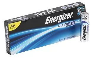 Батарейка Energizer FR6 AA BOX-10 Ultimate Lithium, упаковка 10 шт ...