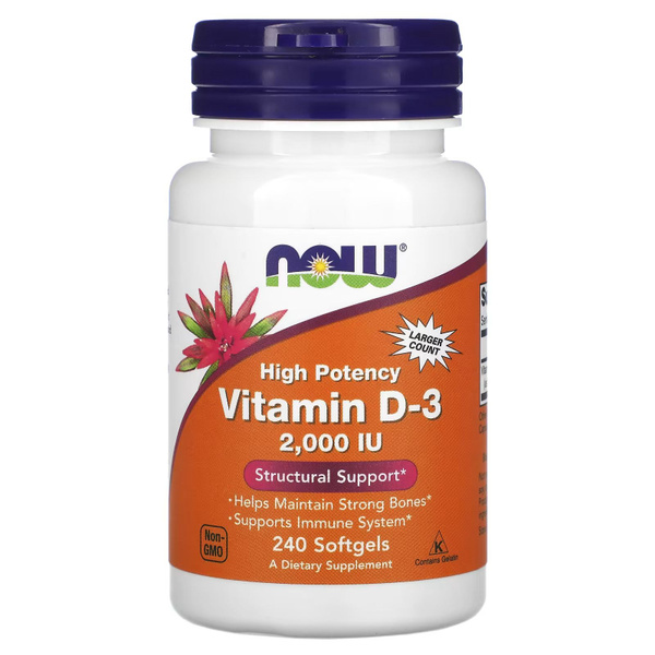 Витамин Д3 2000 NOW Vitamin D-3 2000 IU 240 гелевых капсул - купить с ...