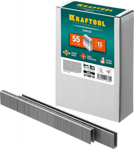 Скобы для степлера KRAFTOOL узкие 15 мм тип 55 5000 шт. 31789-15 купить ...