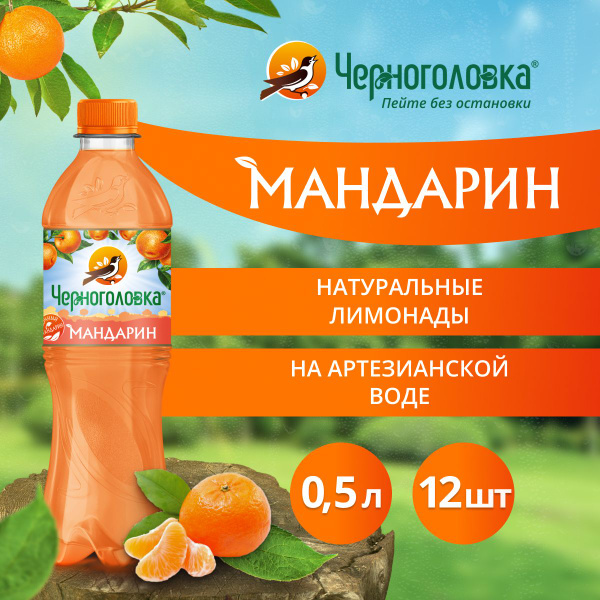 Лимонад Черноголовка "Мандарин", 12 шт по 0,5 л, ПЭТ - купить с ...