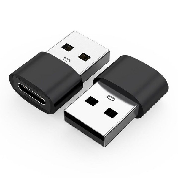 Переходник Type C на USB, черный / Адаптер юсби тайп си для мобильных ...