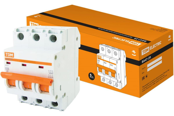 Купить Автоматический выключатель TDM ВА47-29 3Р 6А 4.5кА С SQ0206-0105 ...