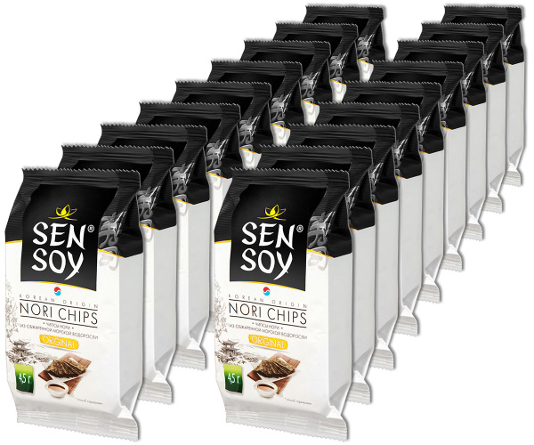 Морские чипсы из водорослей Нори SenSoy ORIGINAL 4,5 г, 18 шт. - купить ...