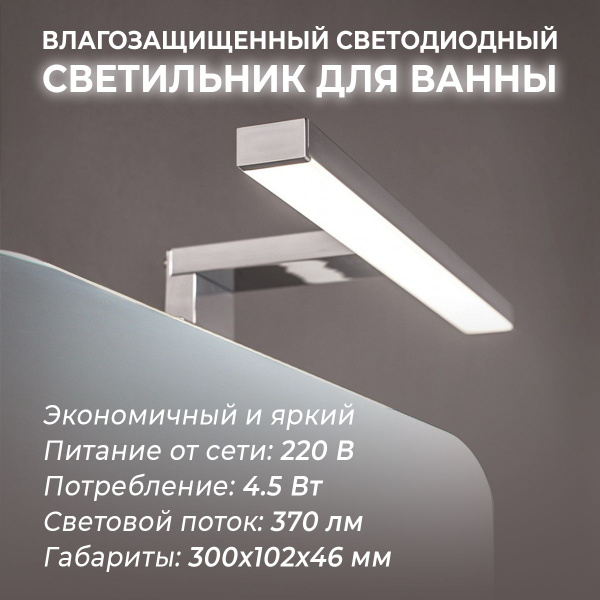 Настенный светодиодный светильник для ванной