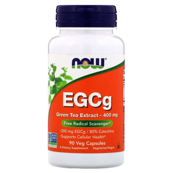 NOW EGCg Green Tea Extract, Экстракт Зелёного Чая 400 мг - 90 капсул ...