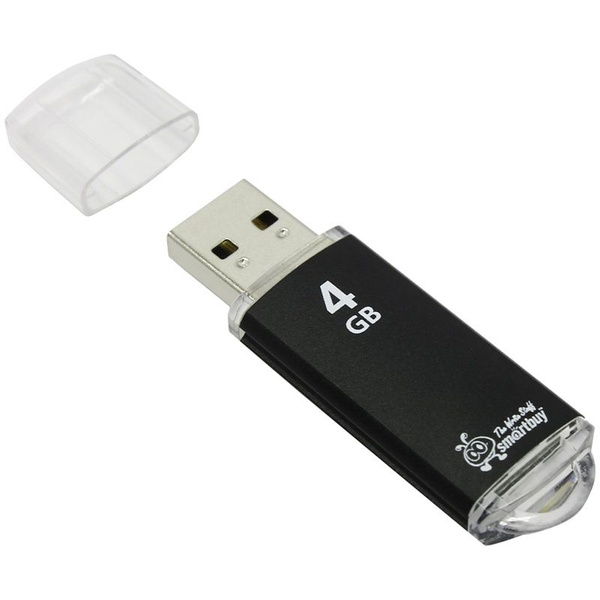 USB-флеш-накопитель SmartBuy V-Cut 4GB, USB 2.0 Flash Drive, черный ...