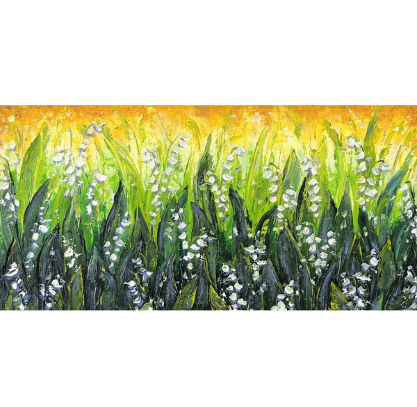 Картина маслом "Ландыши" на холсте 30х60 см., авторская - купить по ...
