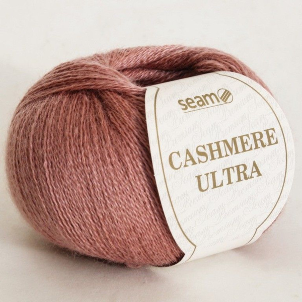 Как выглядит настоящий кашемир Пряжа Cashmere Ultra Seam цвет 10 античная роза, 10 мотков*(375м/25г), 100% каше