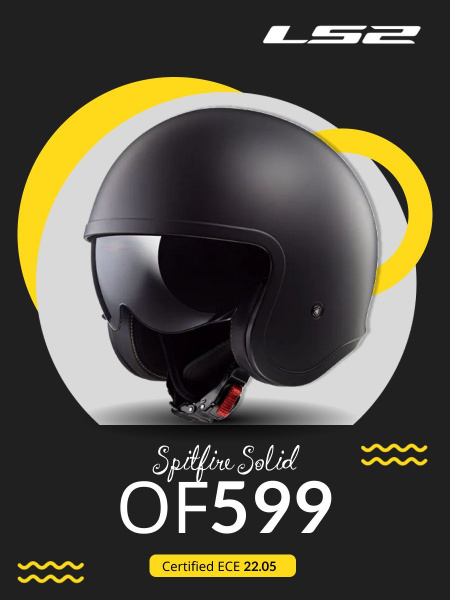 LS2 Шлем OF599 Spitfire Solid Черный матовый XS - купить с доставкой по ...