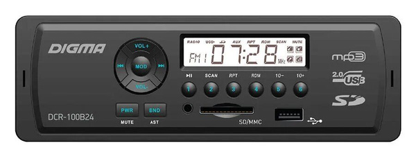 Автомагнитола Digma DCR-100B24, черный - купить с доставкой по выгодным ...