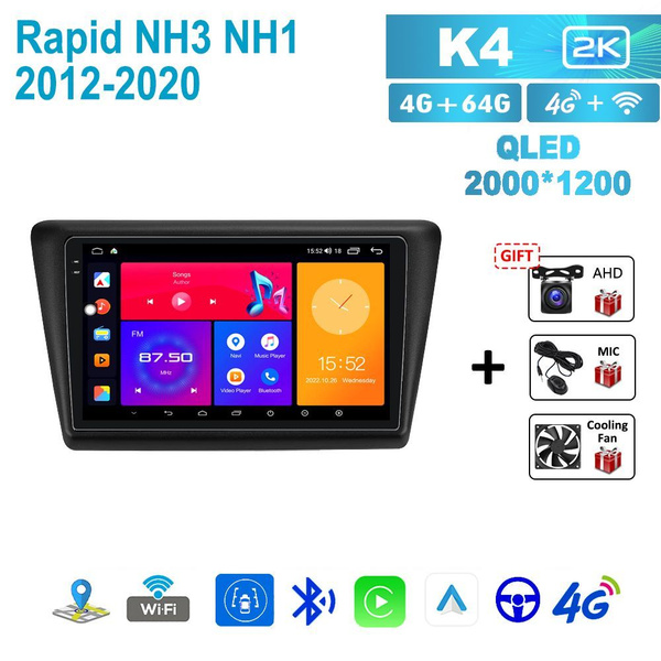 Штатная магнитола 4+64Гб для скода рапид /Skoda Rapid NH3 NH1 2012-2020 ...