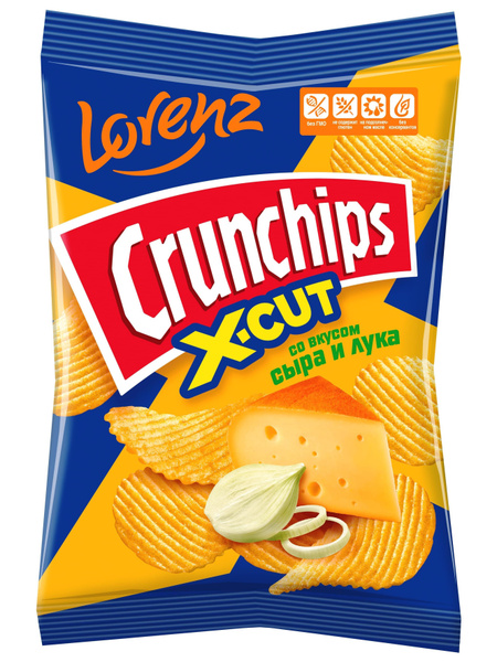 Чипсы Crunchips X-cut Сыр и Лук 70г - купить с доставкой по выгодным ...