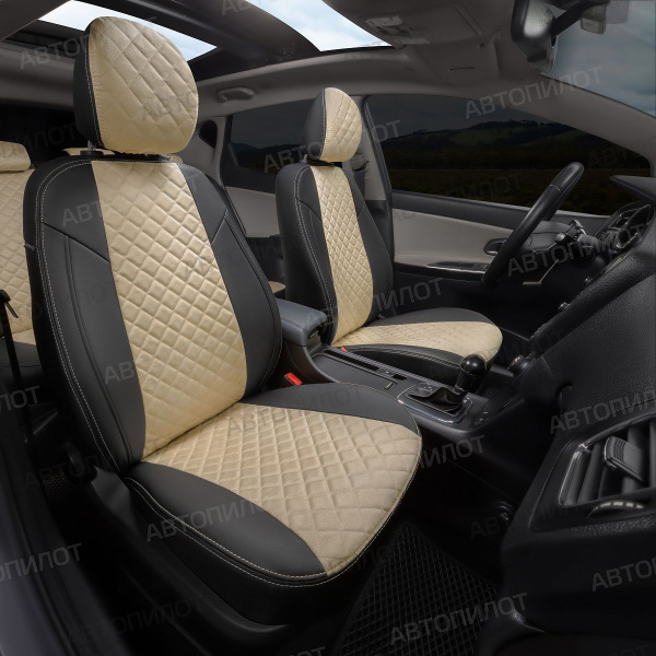 Чехлы на Киа Соул / Kia Soul 3 (2019-2023), Алькантара Ромб, Черный ...