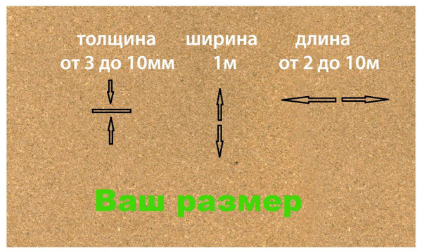 Характеристики Пробковая подложка 6мм, 1м х 2,5м подробное описание ...
