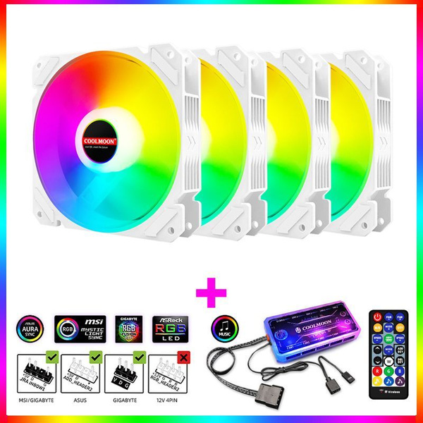 COOLMOON Вентилятор (кулер) с ARGB подсветкой для корпуса ПК, комплект ...