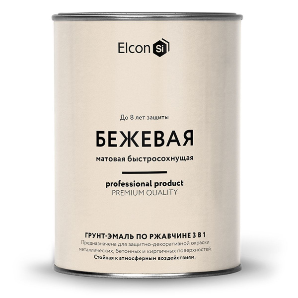 Грунт-эмаль Elcon элкон 3в1 Быстросохнущая, Матовое покрытие, бежевый ...