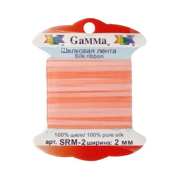 "Gamma" шелковая лента SRM-2 2 мм 9.1 м M040 бл.розовый/розовый купить ...