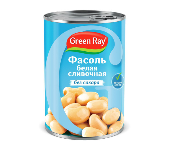 Фасоль белая GREEN RAY крупная, сливочная, 425г - купить с доставкой по ...
