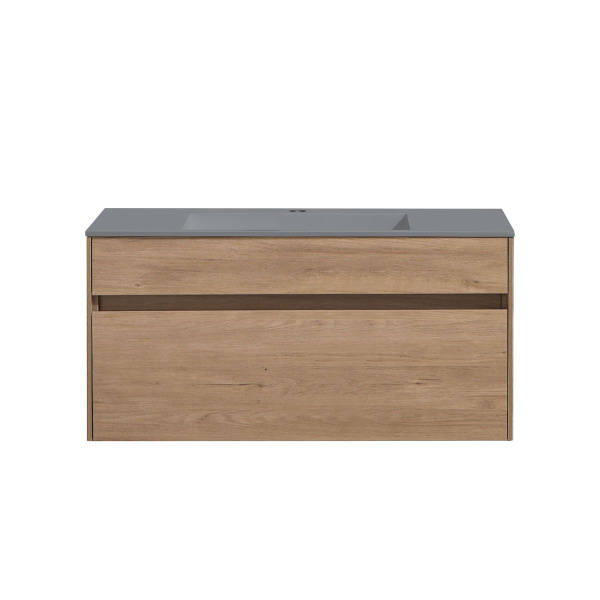 Тумба с раковиной из искусственного камня Vincea Chiara 100 N.Oak, Grey ...