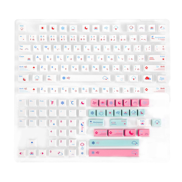 132 клавиши XDA Keycaps PBT Dye Sub Weather Theme Японская клавиатура ...