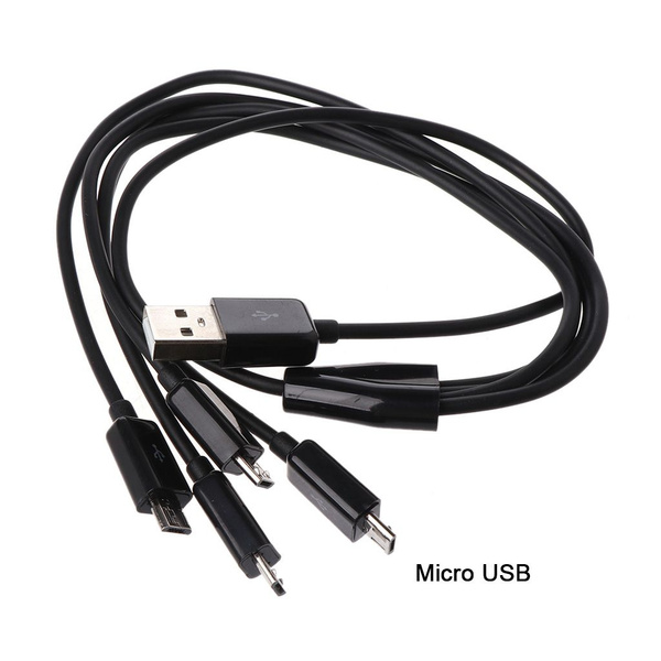 4 в 1 USB 2,0 Мужчина до 4 микро -USB мужской разветвитель y Зарядка ...