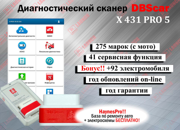 Характеристики Мультимарочный автомобильный сканер DBScar (350 марок ...