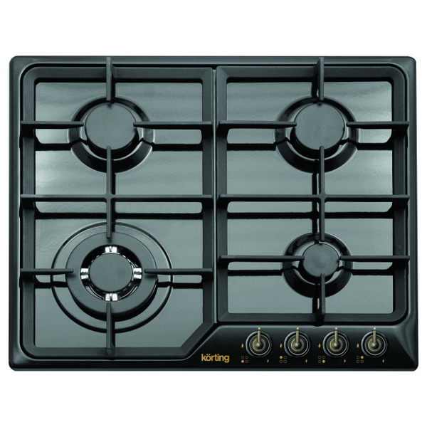 Газовая варочная панель Korting HG 630 CTSN, черная, эмалированная ...