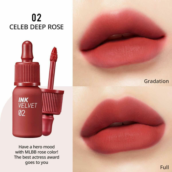 Peripera Тинт для губ Ink Velvet Tint #02 Celeb Deep Rose - купить с ...