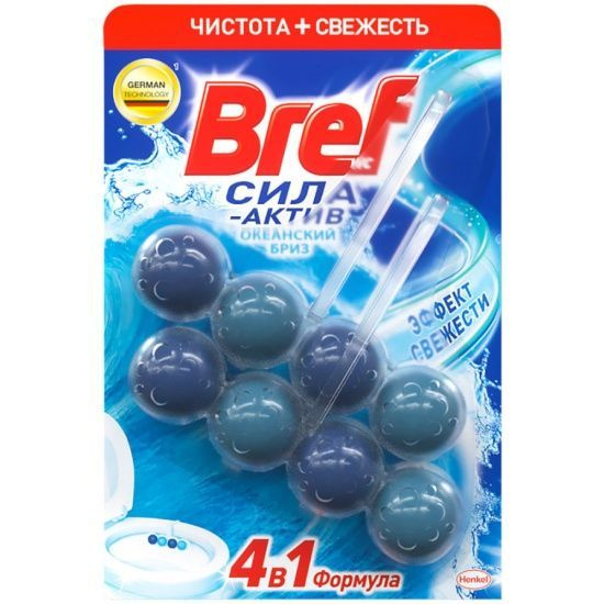 Чистящее средство для унитаза Bref Сила-Актив Океанский бриз, 2* 50г ...