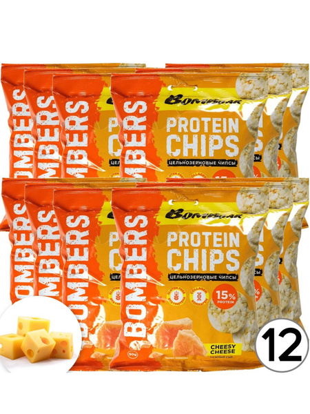 Чипсы Bombbar Protein Chips 12 x 50 г, Нежный сыр - купить с доставкой ...