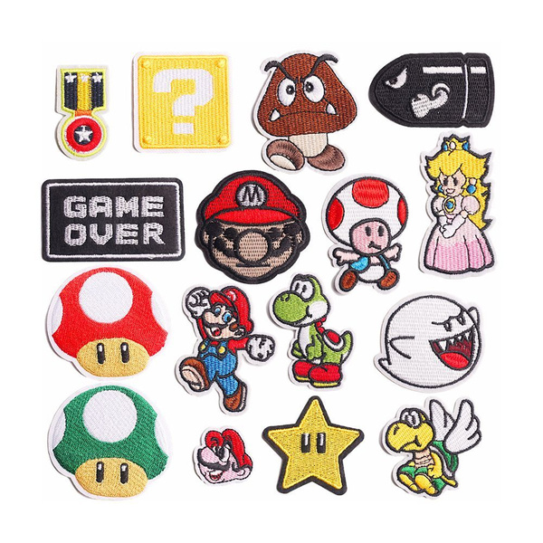 Набор нашивок Марио, 16 штук, Super Mario Bros, Заплатка на одежду ...