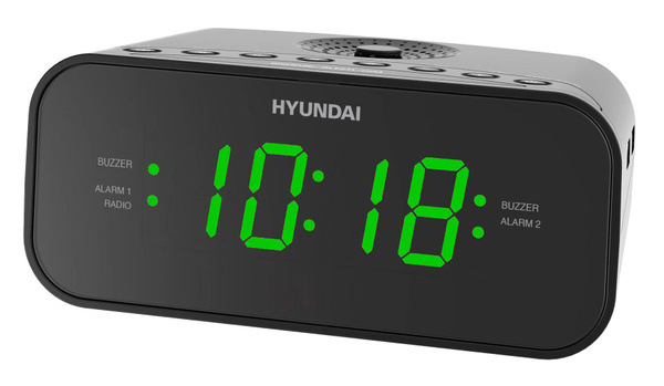Радиобудильник Hyundai H-RCL221 черный LCD подсв: белая часы: цифровые ...