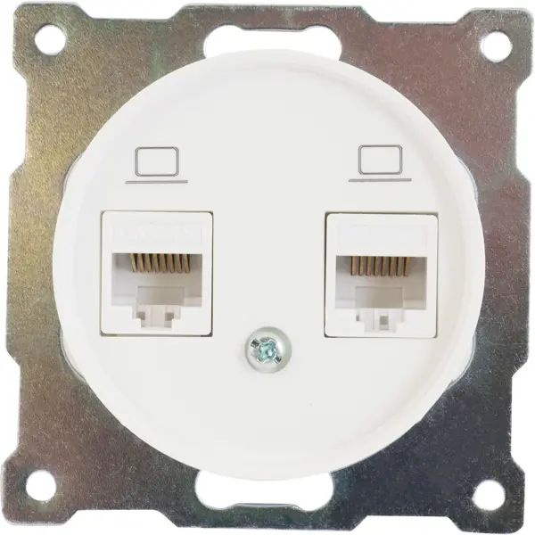 Розетка компьютерная двойная встраиваемая Onekey Florence RJ45 UTP cat ...