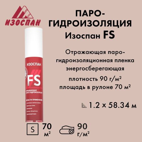 Изоспан FS отражающая пленка с эффектом энергосбережения 70 м.кв ...
