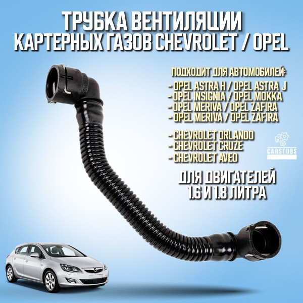Патрубок (трубка) вентиляции картерных газов для Opel / Chevrolet 1.6 ...