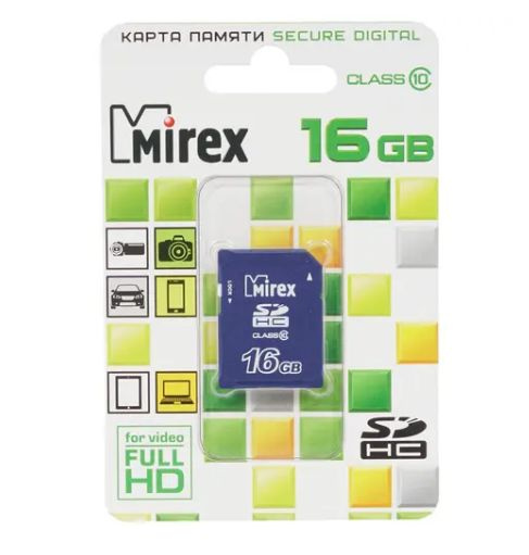 Карта памяти Mirex SDHC 16 ГБ (13611-SD10CD16) - Class 10, запись - 10 ...