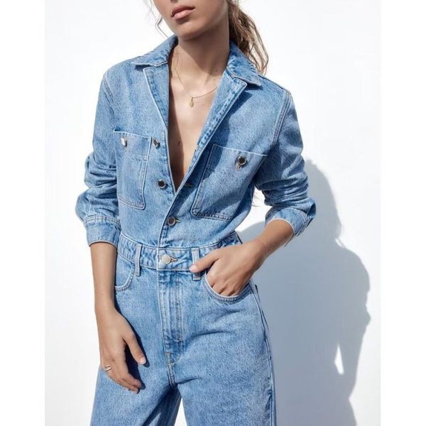 Женский джинсовый комбинезон ZARA, Женский, На любой сезон, размер 48 ...