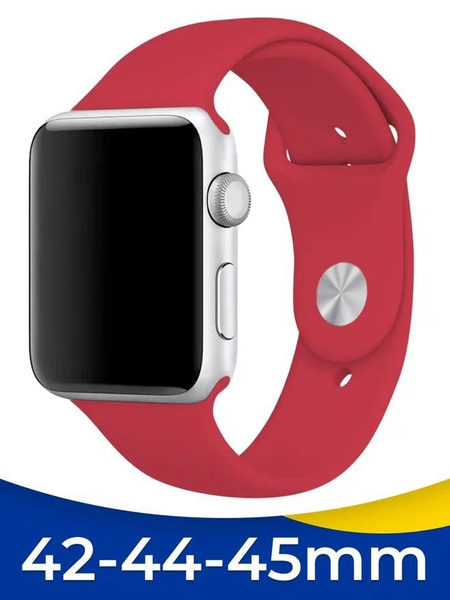 Силиконовый ремешок для смарт часов Apple Watch series 1-8 и Эппл Вотч ...