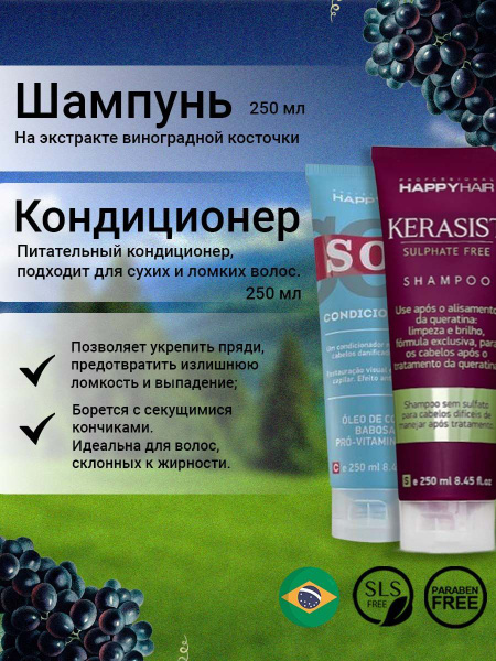 Happy Hair Шампунь Kerasist + Кондиционер Sos 250/250ml - купить с ...