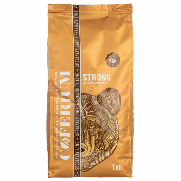 Кофе в зернах COFERIUM "STRONG", 1000 г, вакуумная упаковка, 48005 ...