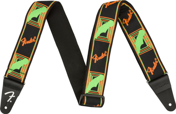 Ремень для гитары Fender Neon Monogrammed Green and Orange 2" - купить ...