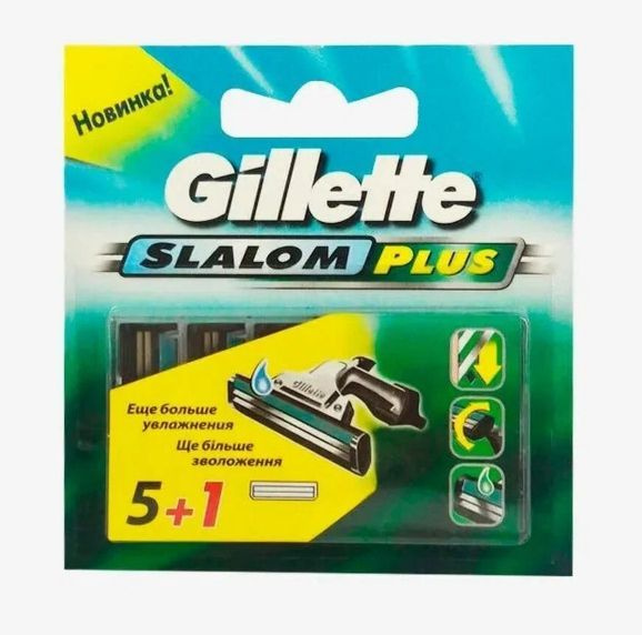 Gillette Бритвенные кассеты Slalom Plus, 5+1 шт - купить с доставкой по ...