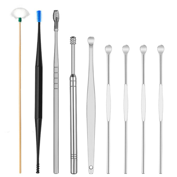 Наборы для чистки ушей, 9 шт./компл., кюретка для удаления воска из ...