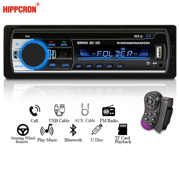 Автомобильное радио 1 DIN 12V, Bluetooth, AUX, USB, с дистанционным ...