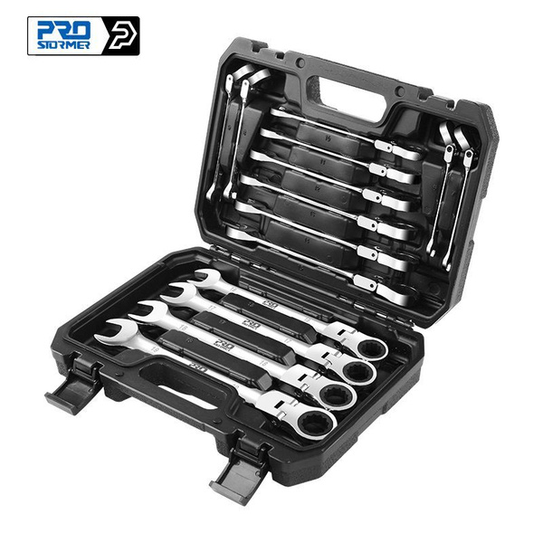 14pcs Гибкая головка Многоинструментальный трещотковый ключ, 6 - 19 мм ...