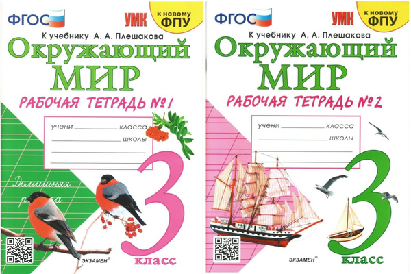 Окружающий мир 3 класс. Рабочая тетрадь. В двух частях. Части 1, 2 ...